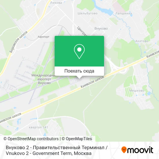 Карта Внуково 2 - Правительственный Терминал / Vnukovo 2 - Government Term