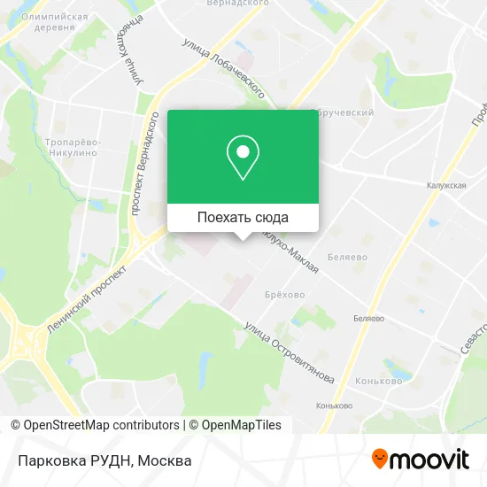 Карта Парковка РУДН