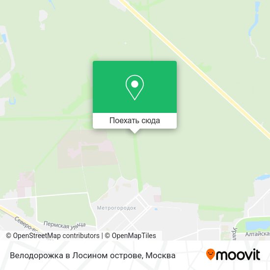 Карта Велодорожка в Лосином острове