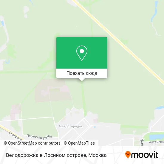 Карта Велодорожка в Лосином острове