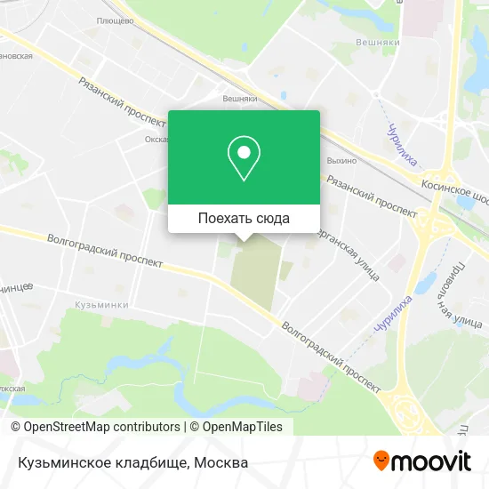 Карта Кузьминское кладбище