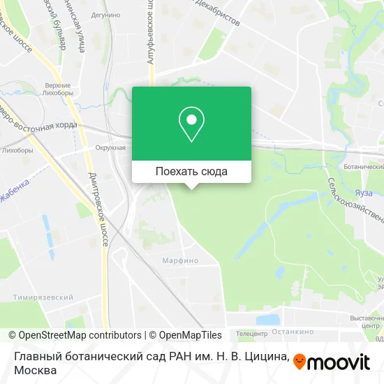 Карта Главный ботанический сад РАН им. Н. В. Цицина