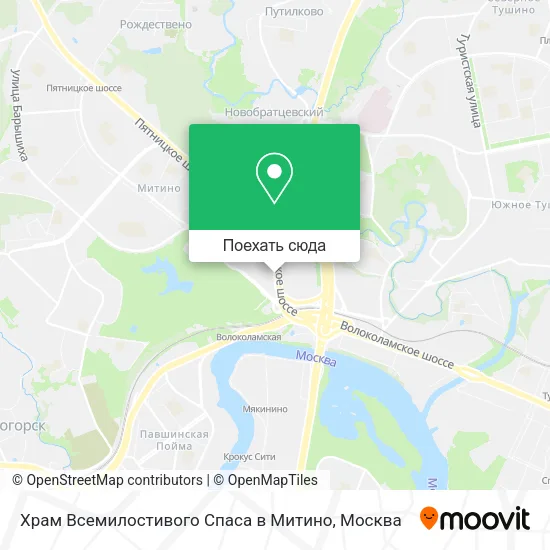 Карта Храм Всемилостивого Спаса в Митино