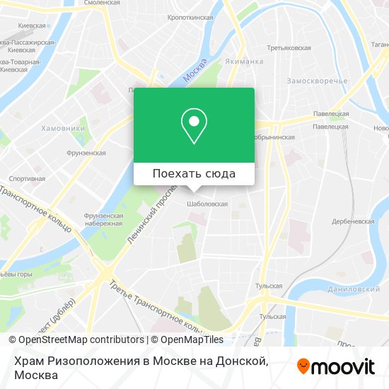 Карта Храм Ризоположения в Москве на Донской
