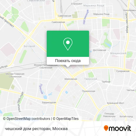 Карта чешский дом ресторан