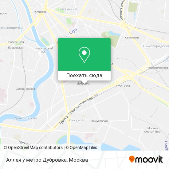 Карта Аллея у метро Дубровка