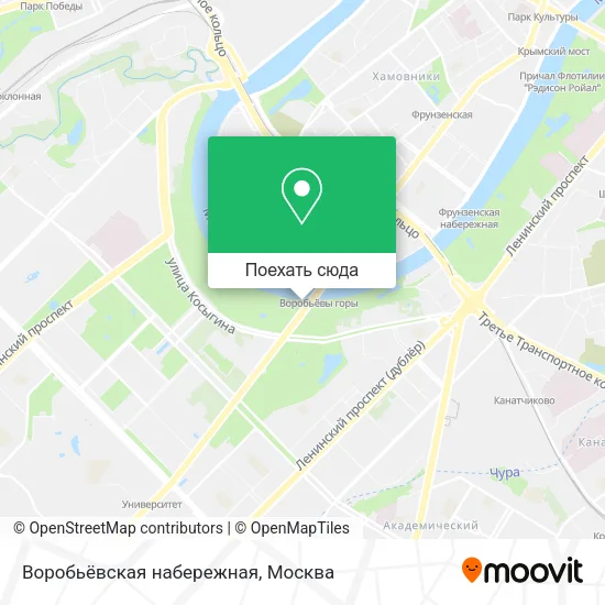 Карта Воробьёвская набережная