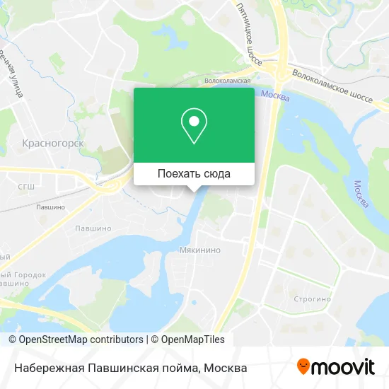 Карта Набережная Павшинская пойма