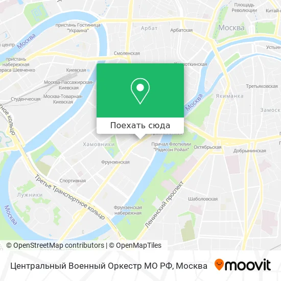 Карта Центральный Военный Оркестр МО РФ