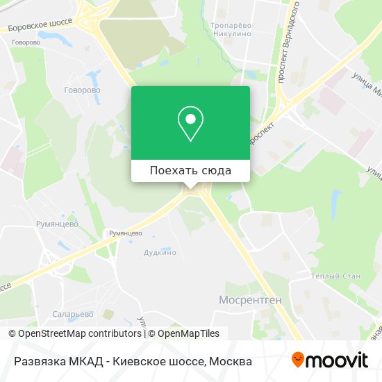 Карта Развязка МКАД - Киевское шоссе