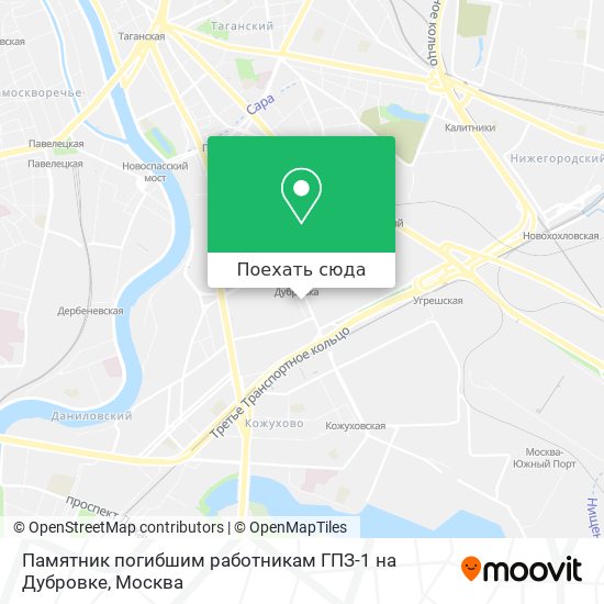 Карта Памятник погибшим работникам ГПЗ-1 на Дубровке