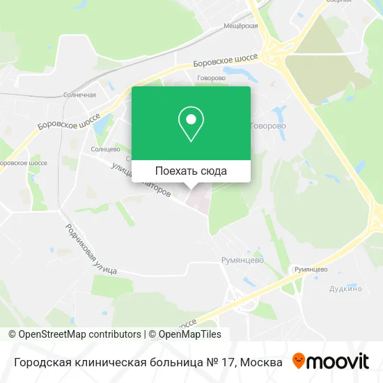 Карта Городская клиническая больница № 17