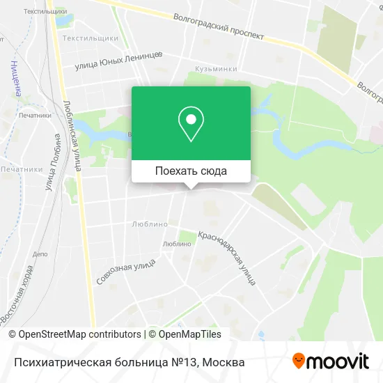 Карта Психиатрическая больница №13