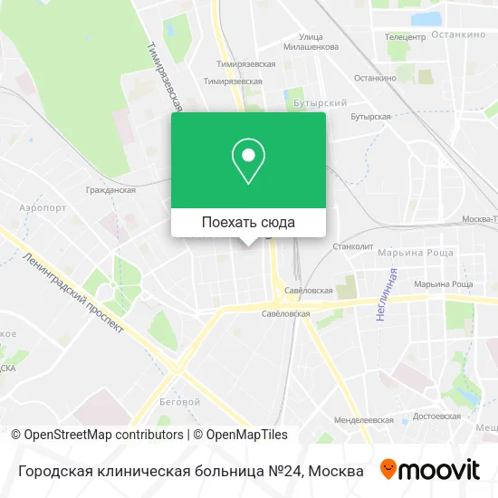 Карта Городская клиническая больница №24
