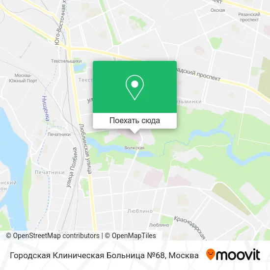 Карта Городская Клиническая Больница №68