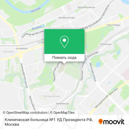 Карта Клиническая больница №1 УД Президента РФ