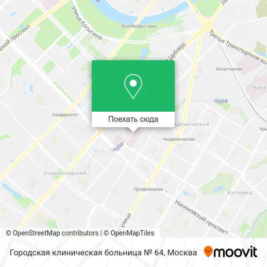 Карта Городская клиническая больница № 64