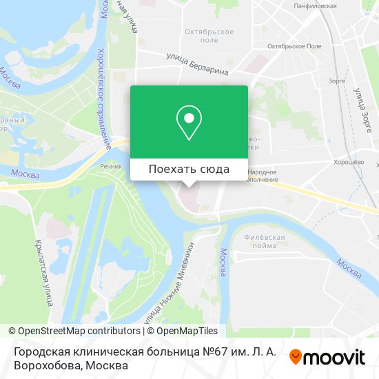 Карта Городская клиническая больница №67 им. Л. А. Ворохобова