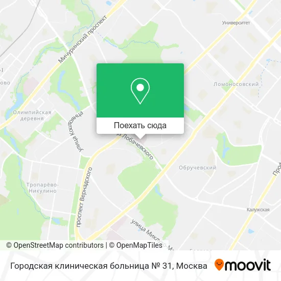 Карта Городская клиническая больница № 31