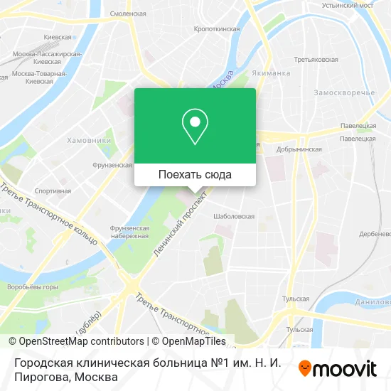 Карта Городская клиническая больница №1 им. Н. И. Пирогова