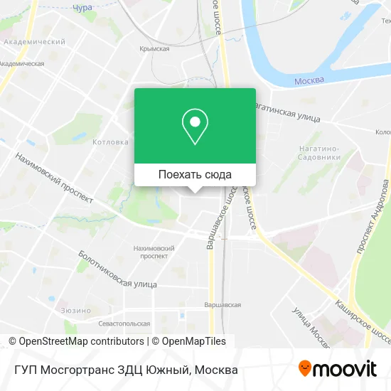 Карта ГУП  Мосгортранс  ЗДЦ Южный
