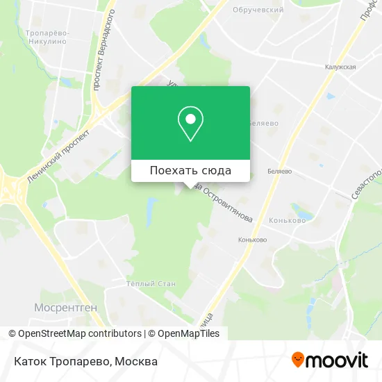 Карта Каток Тропарево