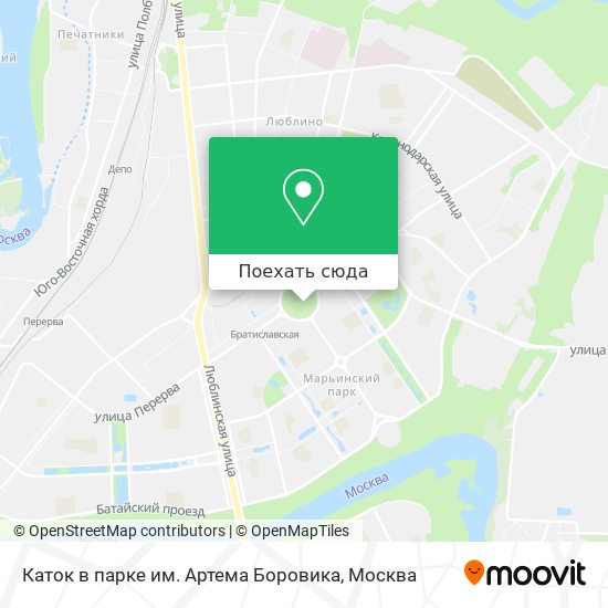 Карта Каток в парке им. Артема Боровика