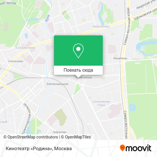 Карта Кинотеатр «Родина»