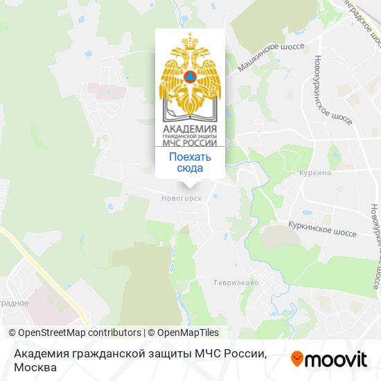 Карта Академия гражданской защиты МЧС России