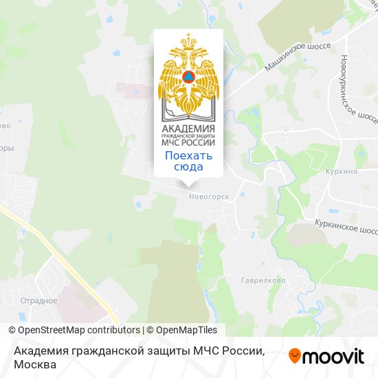 Карта Академия гражданской защиты МЧС России