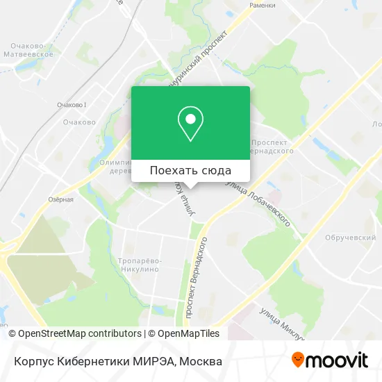 Карта Корпус Кибернетики МИРЭА