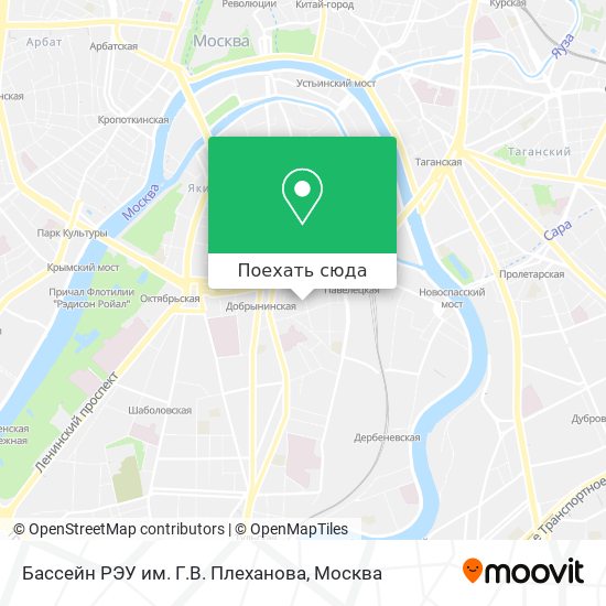 Карта Бассейн РЭУ им. Г.В. Плеханова