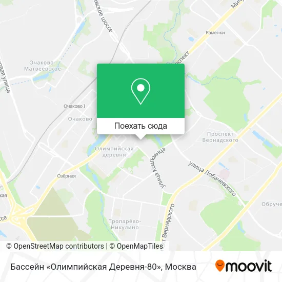 Карта Бассейн «Олимпийская Деревня-80»