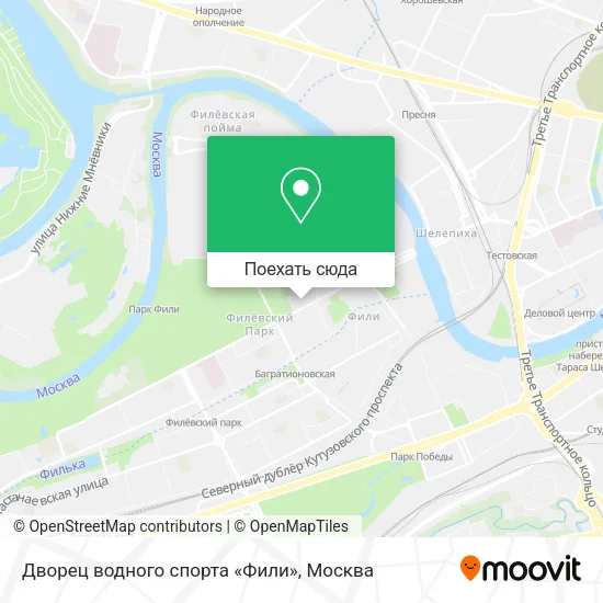 Карта Дворец водного спорта «Фили»