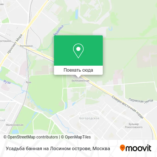 Карта Усадьба банная на Лосином острове