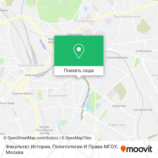Карта Факультет Истории, Политологии И Права МГОУ