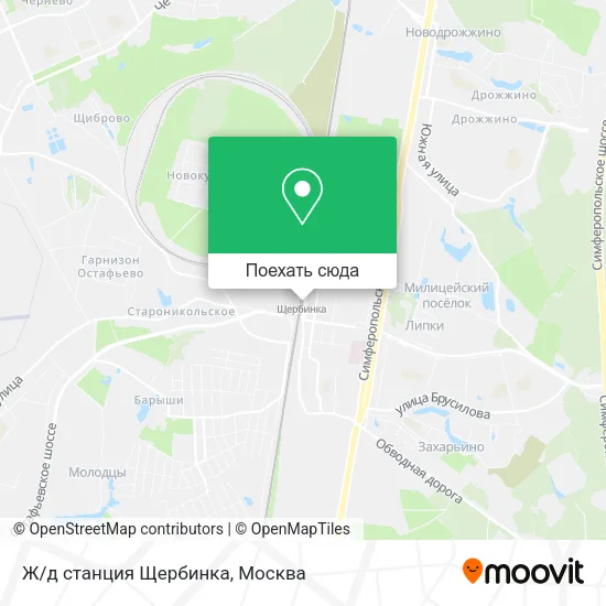 Карта Ж/д станция Щербинка