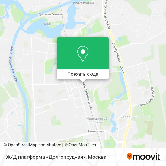 Карта Ж/Д платформа «Долгопрудная»