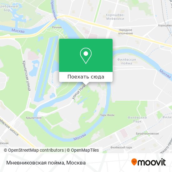 Карта Мневниковская пойма