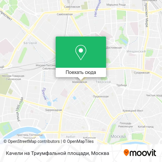 Карта Качели на Триумфальной площади