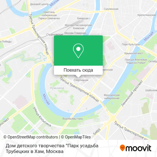 Карта Дом детского творчества ”Парк усадьба Трубецких в Хам