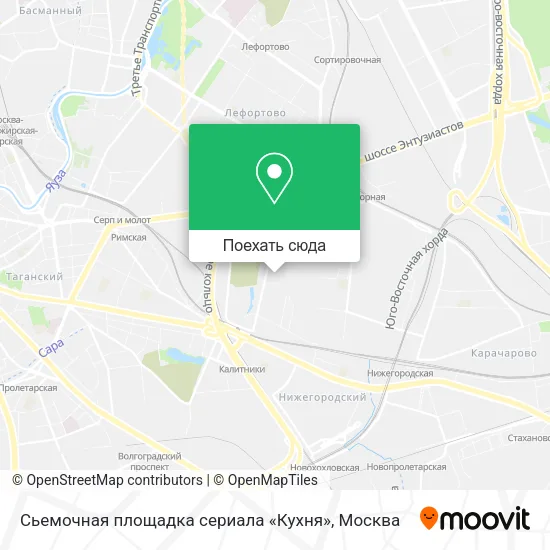 Карта Сьемочная площадка сериала «Кухня»