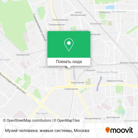 Карта Музей человека: живые системы