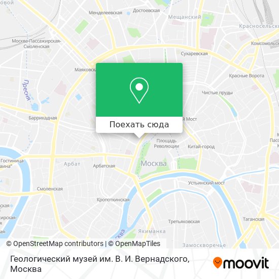 Карта Геологический музей им. В. И. Вернадского