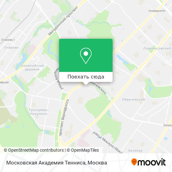 Карта Московская Академия Тенниса