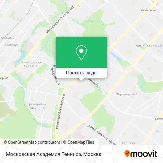 Карта Московская Академия Тенниса