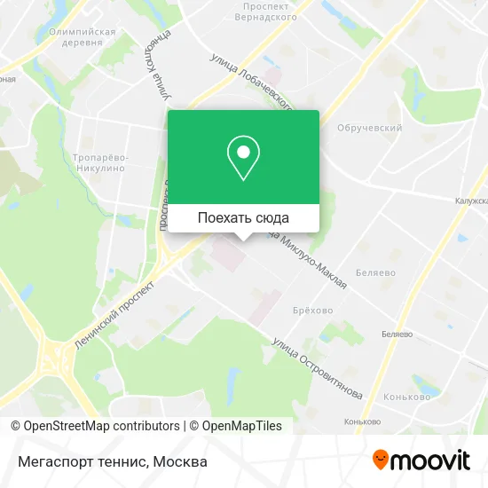Карта Мегаспорт теннис