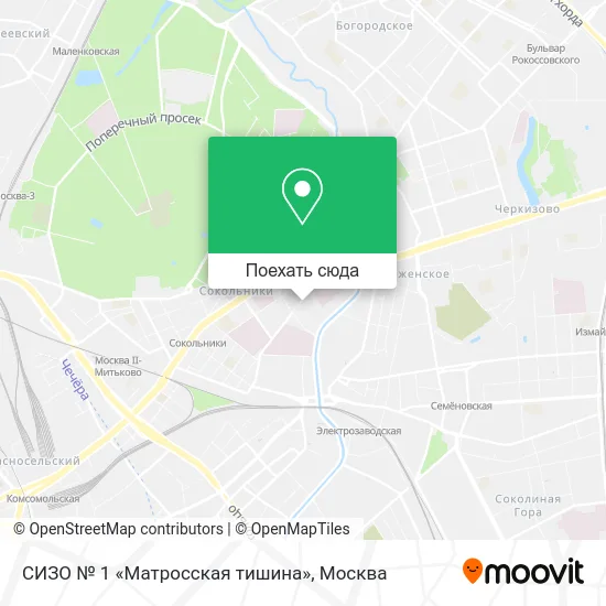 Карта СИЗО № 1 «Матросская тишина»