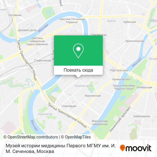 Карта Музей истории медицины Первого МГМУ им. И. М. Сеченова