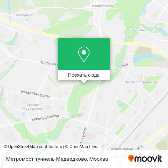 Карта Метромост-туннель Медведково
